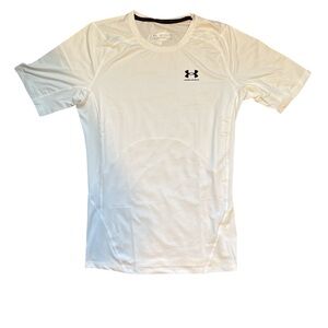 Under Armour HeatGear Compression Shirt Men’s 2XL White Short Sleeve NWT